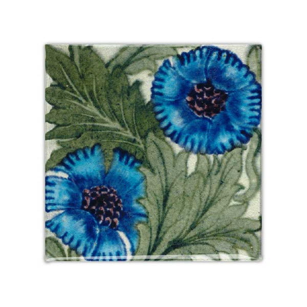 Magnet Art Nouveau Tile Rose blue
