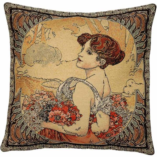 Gobelin Kissenhülle Der Sommer nach Mucha 45x45