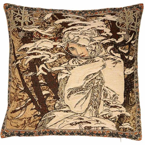 Gobelin Kissenhülle Der Winter nach Mucha 45x45