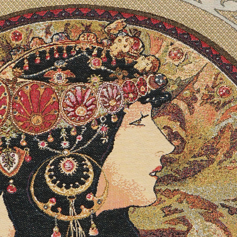 Belgian Tapestrie Wandbehang Byzantinische Brünette Gobelin
