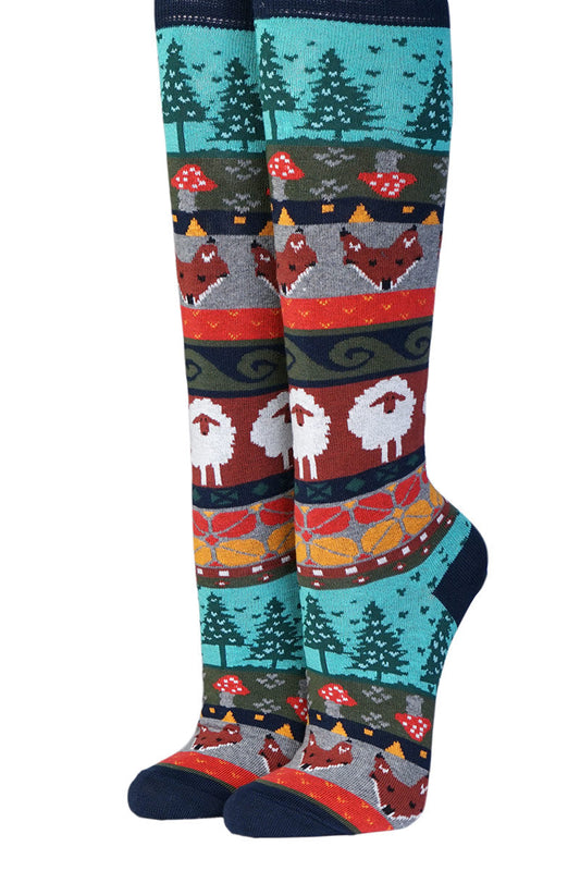 gemusterte Kniestrümpfe Crönert