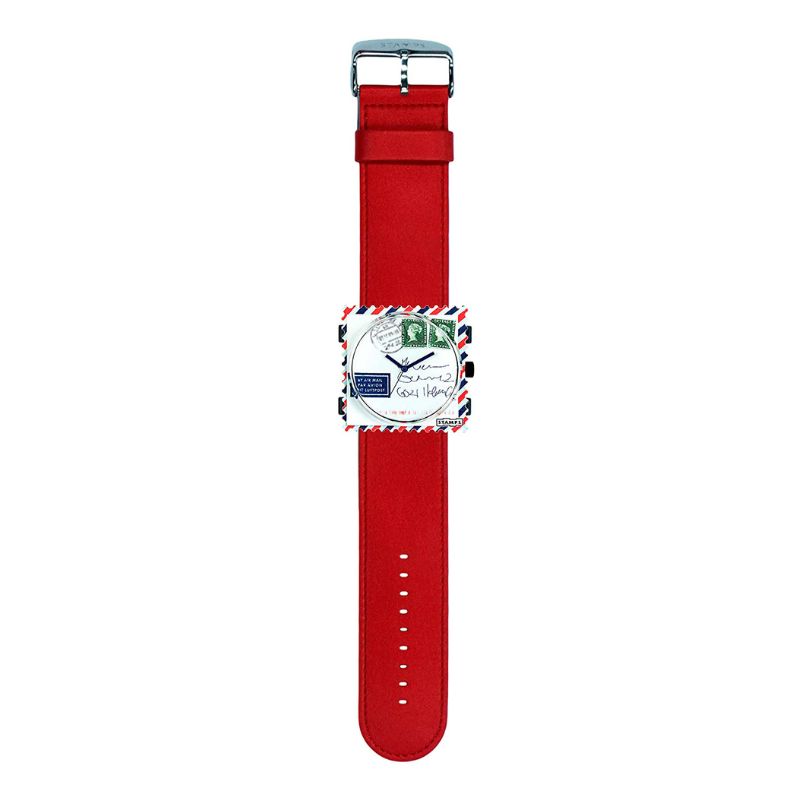 STAMPS komplette Uhr Airmail auf Armband rot