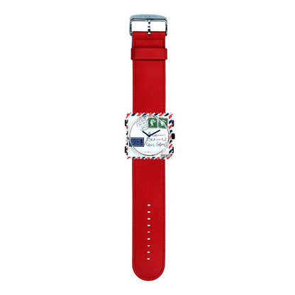 STAMPS komplette Uhr Airmail auf Armband rot