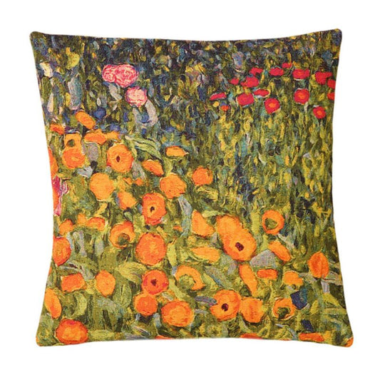 Klimt Bauerngarten Kissenhülle – Ausschnitt rechts 45×45