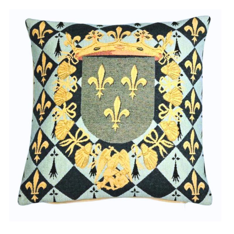 Gobelin Kissenhülle Fleur de Lys Wappen 45x45 cm