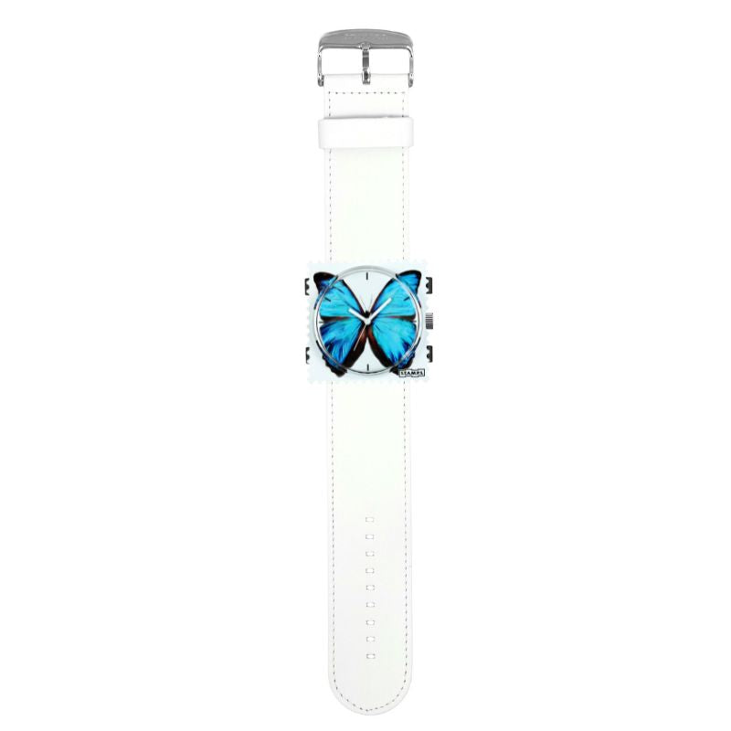 Stamps Blue Butterfly auf Armband weiss