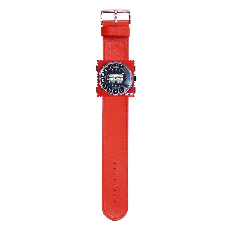 STAMPS komplette Uhr Zifferblatt Call me auf rotem Armband