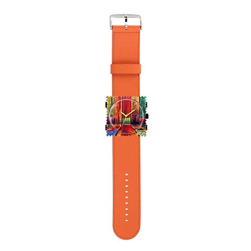 STAMPS Komplette Uhr Zifferblatt bunte Wand auf Armband orange
