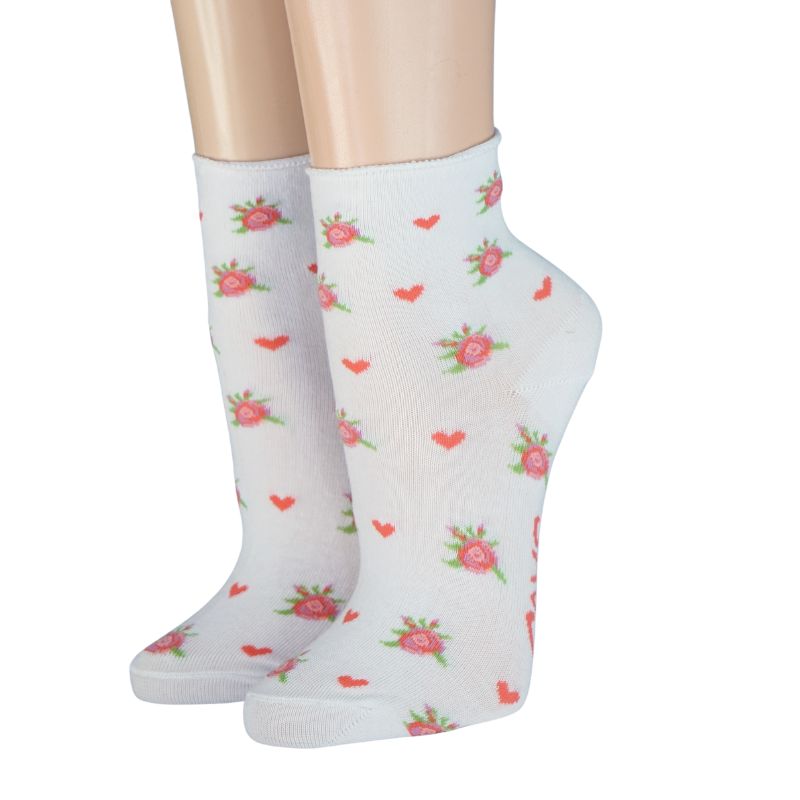 Crönert Socken Streublumen auf weiß