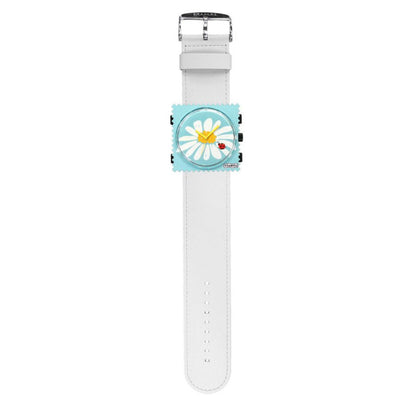 STAMPS komplette Uhr Zifferblatt Daisy und weißes Armband