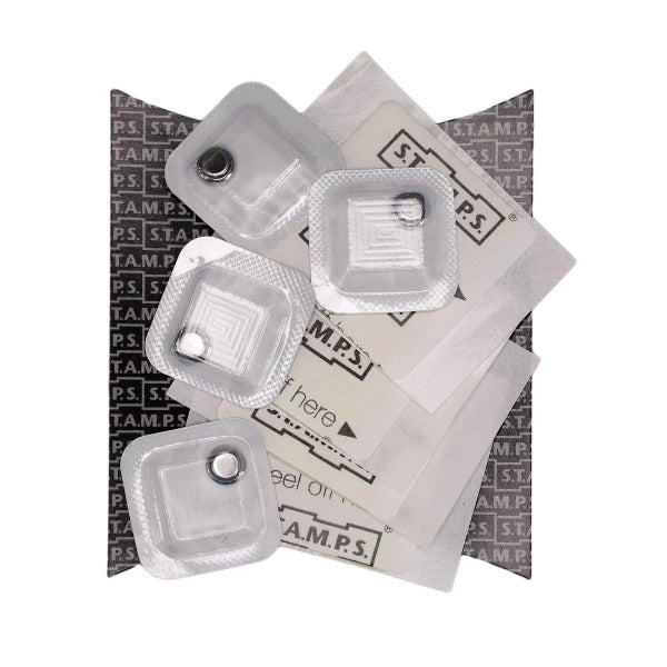 4 Batterien und 4 Sticker für Stamps Uhren
