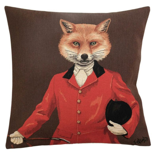 Kissen Gobelin Fuchs in Jagduniform