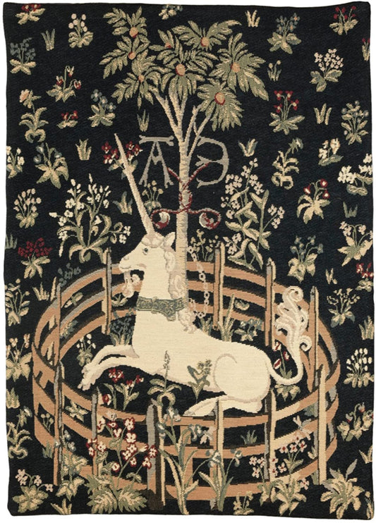 Gobelin Wandbehang Einhorn in Gefangenschaft – Millefleur