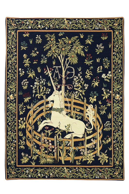 Gobelin Wandbehang Einhorn in Gefangenschaft 65x90