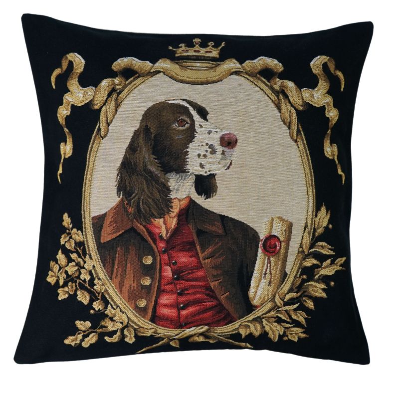 Gobelin Kissen Springer Spaniel Porträt 45x45 cm