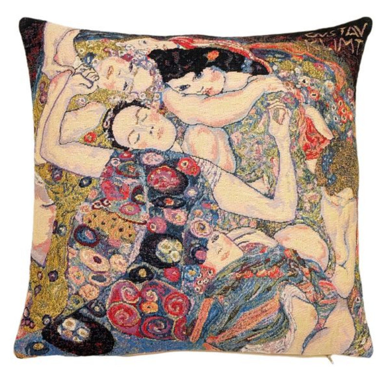 Kissenhülle „Die Jungfrauen“ nach Klimt – Gobelin 45x45 cm