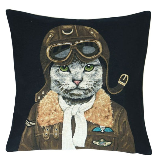 Gobelin Katze in Fliegeruniform