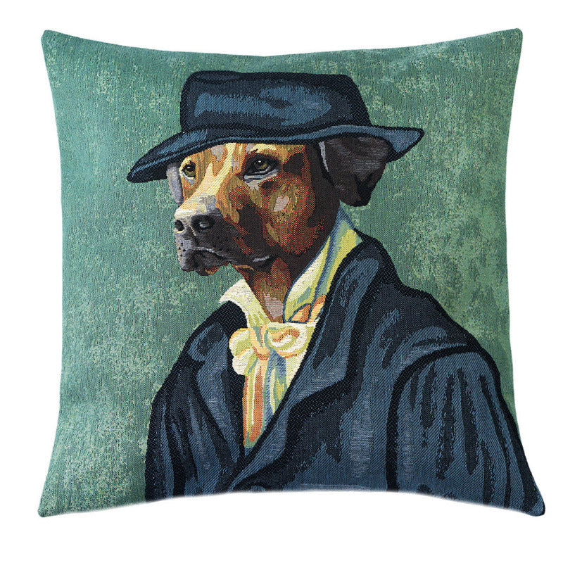 Gobelin Kissenhülle Hund im Kunststil – 45×45