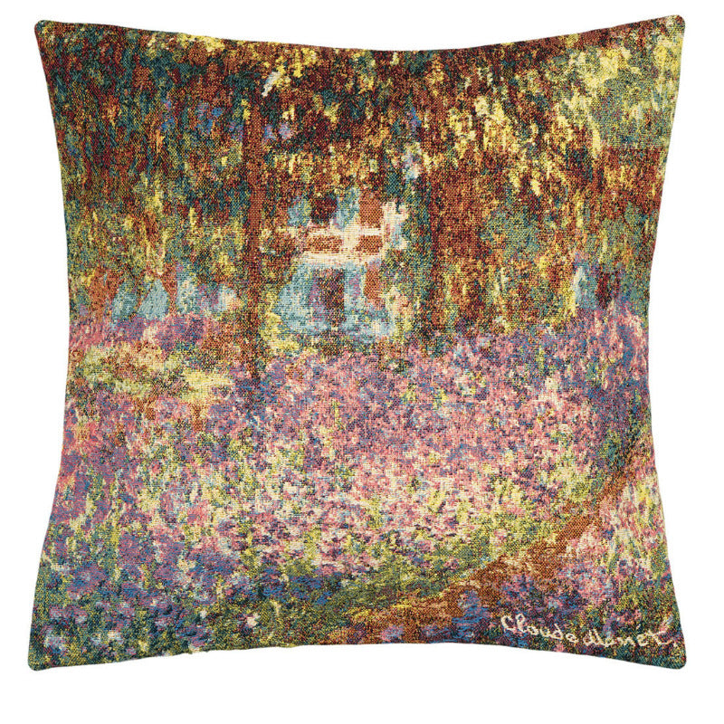 Blühende Iris – Monet Gobelin Kissenhülle 45x45 cm