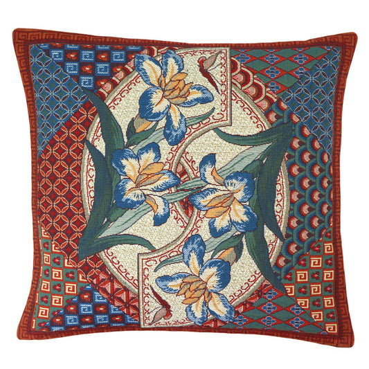 Kissenhülle Blaue Lilien French Botanical 45x45 cm