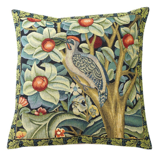 Kissenhülle Woodpecker von William Morris – Gobelin 45x45 cm