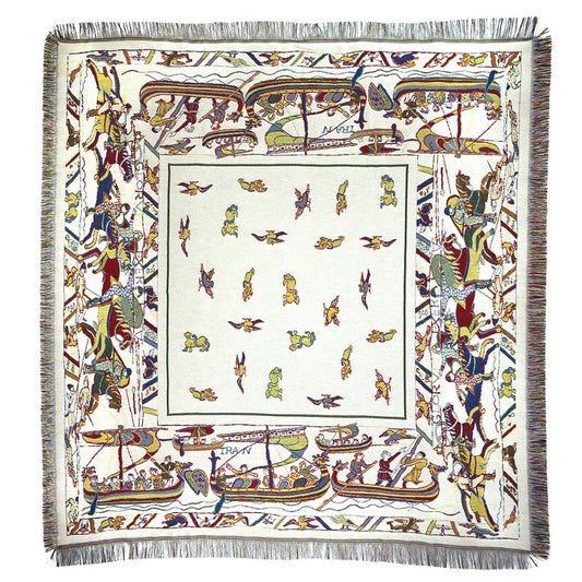 Gobelin Tischdecke Bayeux 150x150 cm Baumwolle