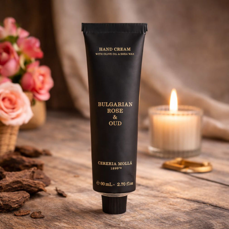 Molla Handcreme Tube mit Rosen und Kerze