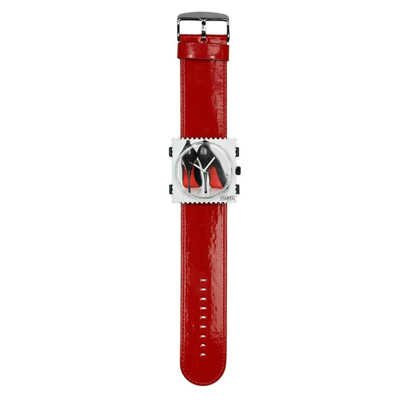 STAMPS komplette Uhr High Heels auf Lackarmband rot