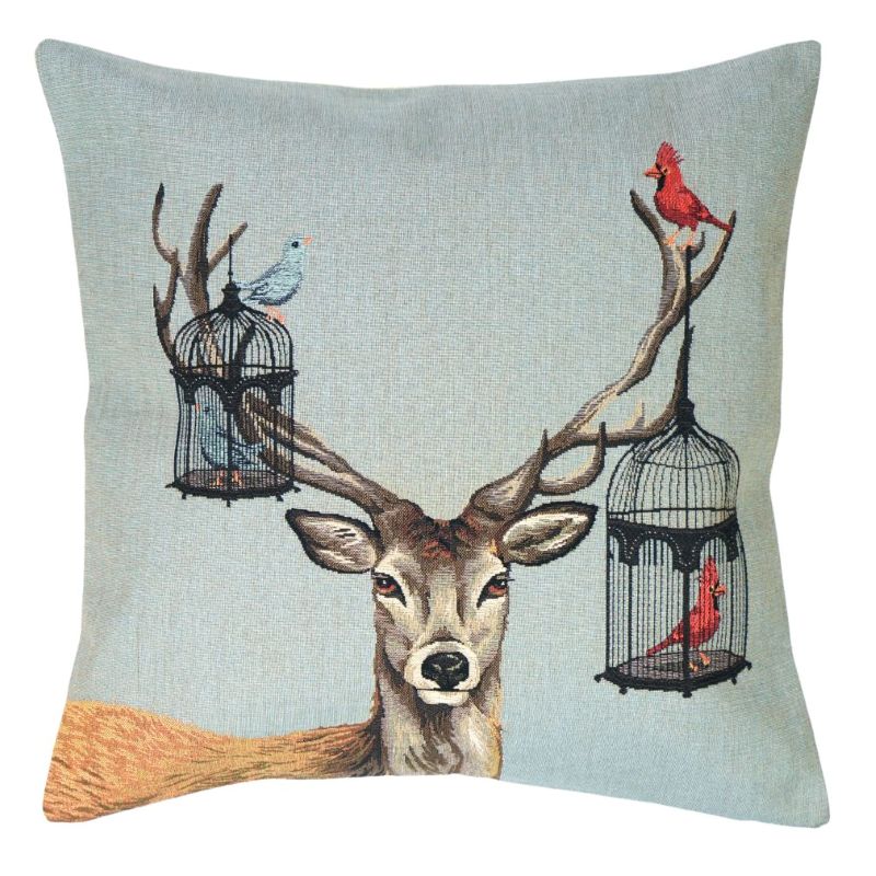 Gobelin mit Vogelkäfigen Zierkissen