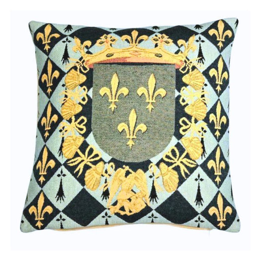 Gobelin Kissenhülle Fleur de Lys Wappen 45x45 cm
