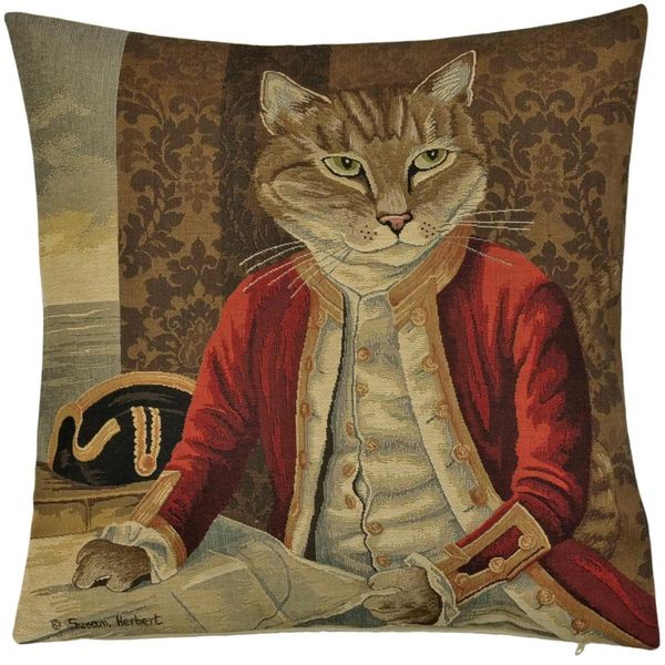 Gobelin Kissenhülle Kater Admiral – 45×45 cm