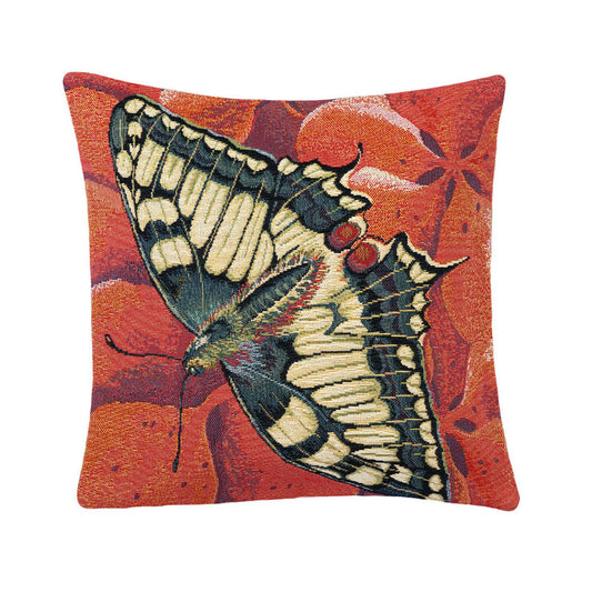 Kissenhülle Schmetterling Blumen 33x33 Gobelin