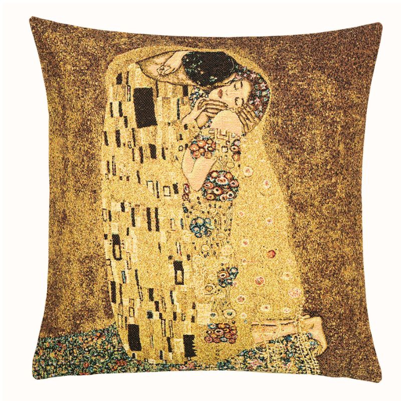 Kissenhülle Klimt „Der Kuss“ – Ganzes Bild, Gobelin 45x45