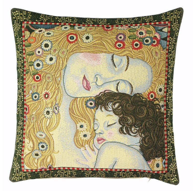 Klimt Kissenhülle „Die drei Lebensalter der Frau“ – Gobelin 45x45 cm