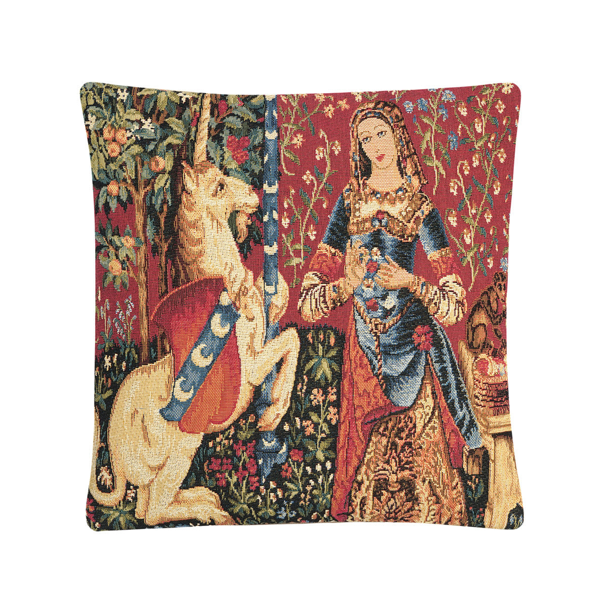 Gobelin Kissenhülle „The Smell“ aus „Die Dame und das Einhorn“. 33x33 cm, 