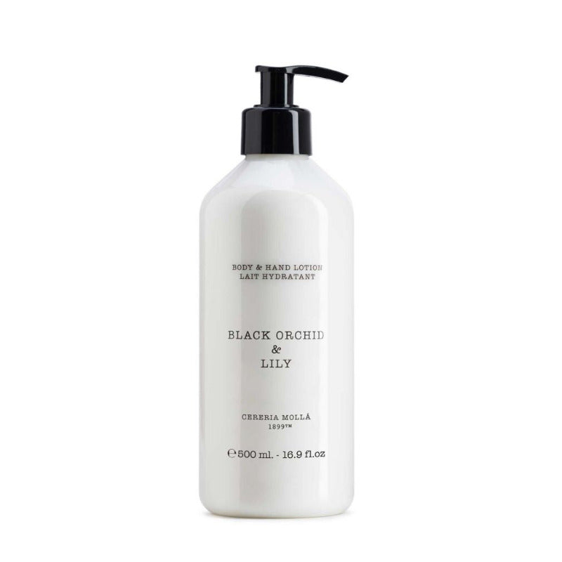 weißer Pumpspender für Körperlotion Black Orchid Lily