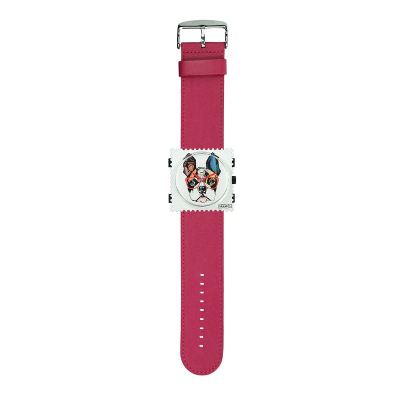 STAMPS komplette Uhr  Mr. Dog auf Armband Pink