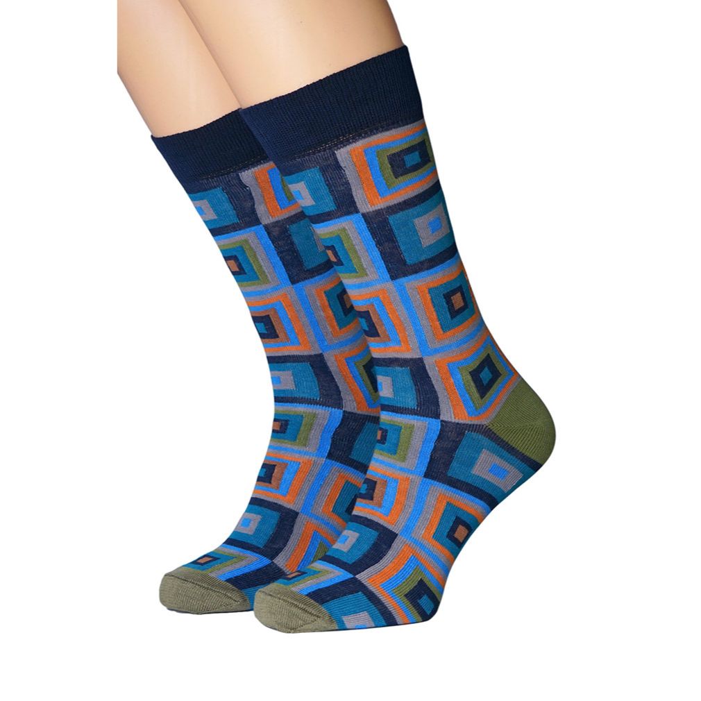 Ruban Rouge Herrensocken Quadrate