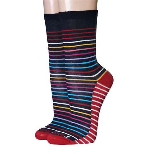 Ruban Rouge gestreite Damensocke