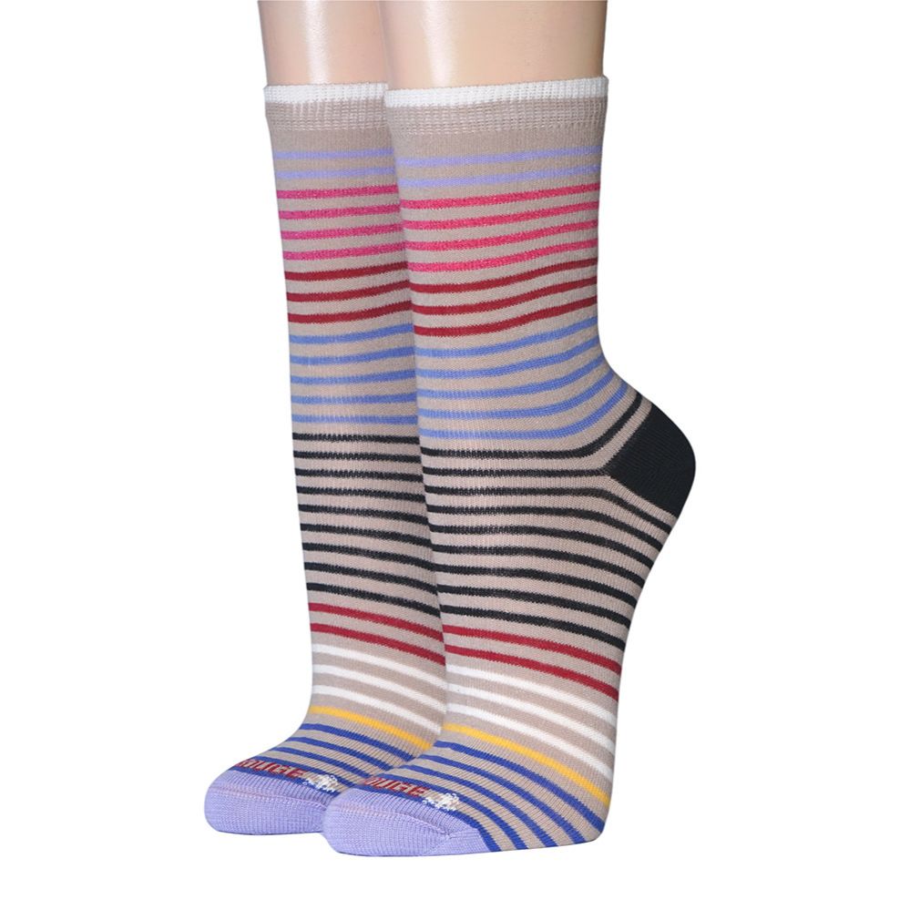 Ruban Rouge Damensocken Streifen beige