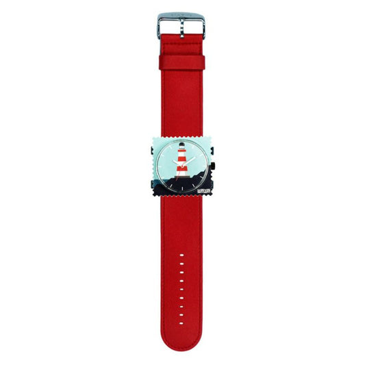 STAMPS Uhr Zifferblatt Sealight und rotes Armband