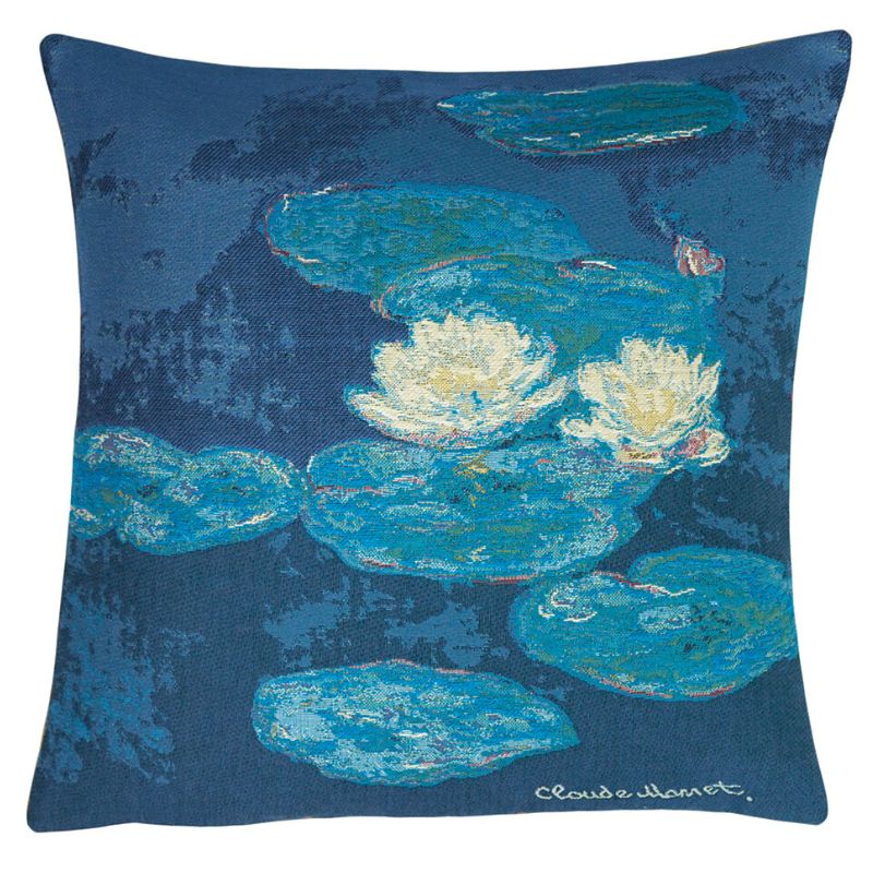 Kissenhülle „Effekt des Abends“ – Seerosen nach Monet, 45x45