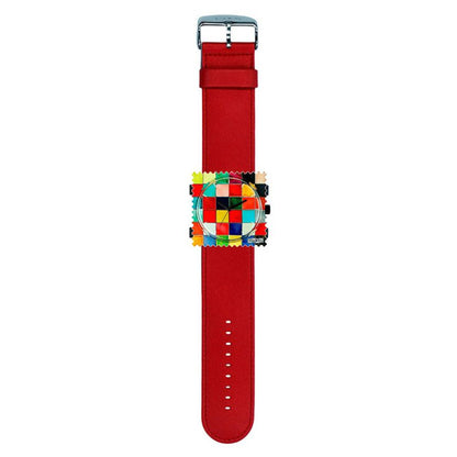 STAMPS komplette Uhr Glazed Tile mit rotem Armband