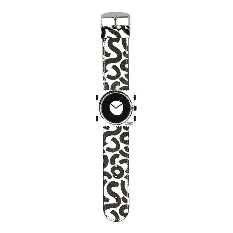 STAMPS komplette Uhr schwarz-weiß