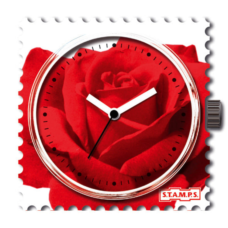 STAMPS Uhr  Motiv rote Rose