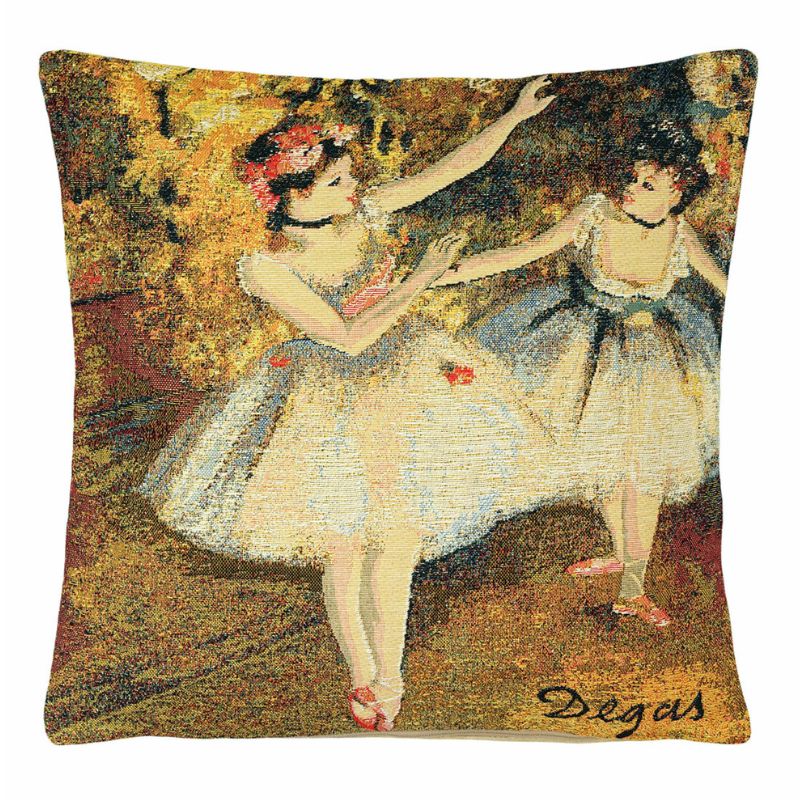 Kissenhülle Degas Zwei Tänzerinnen – Gobelin Kunstkissen 45x45