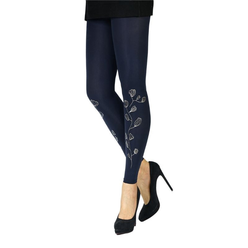 Zohara Legging Ranke dunkelblau silber 36-40