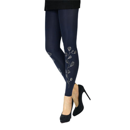 Zohara Legging Ranke dunkelblau silber 36-40