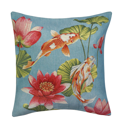 Kissenhülle Kois & Seerosen – Gobelin 45x45