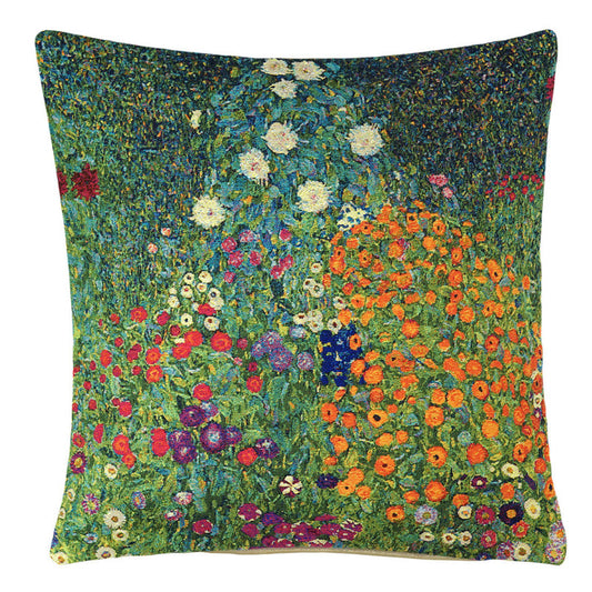 Gobelin Kissenhülle Flower Garden Klimt – Ganzes Bild 45x45